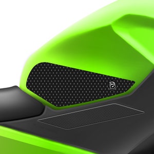 BLOQ Motorcycle Fuel Tank Grips / Traction Pads For Kawasaki Ninja 400 (2018-2021) - Black