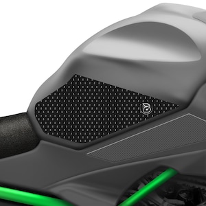 BLOQ Motorcycle Fuel Tank Grips / Traction Pads For Kawasaki Ninja 650 (2017-) - Black