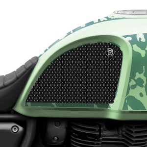 BLOQ Motorcycle Fuel Tank Grips / Traction Pads For Royal Enfield Scram 411 (2022-) - Black