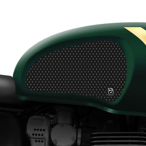 BLOQ Motorcycle Fuel Tank Grips / Traction Pads For Triumph Thruxton (2016-) - Black