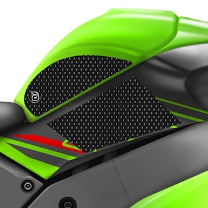 BLOQ Motorcycle Fuel Tank Grips / Traction Pads For Kawasaki ZX-10R (2016-) - Black