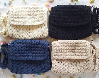 Handmade Crochet Crossbody Bag: Detachable Strap Purse