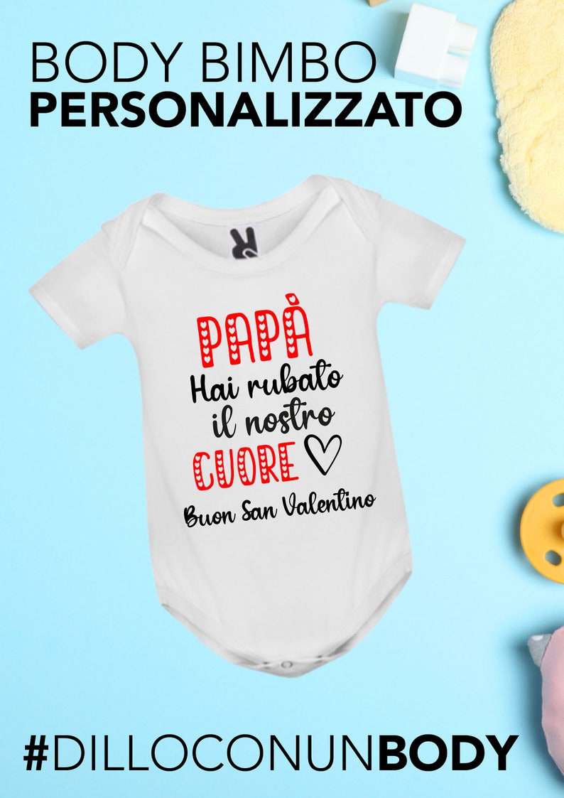 Body personalizzato per neonato/bebè. Idea regalo Festa del papà per mamma, papà, nonni, zii immagine 2