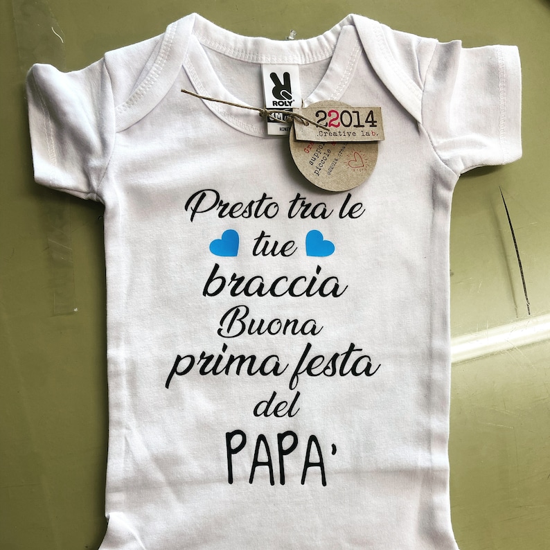 Body personalizzato per neonato/bebè. Idea regalo Festa del papà per mamma, papà, nonni, zii immagine 1