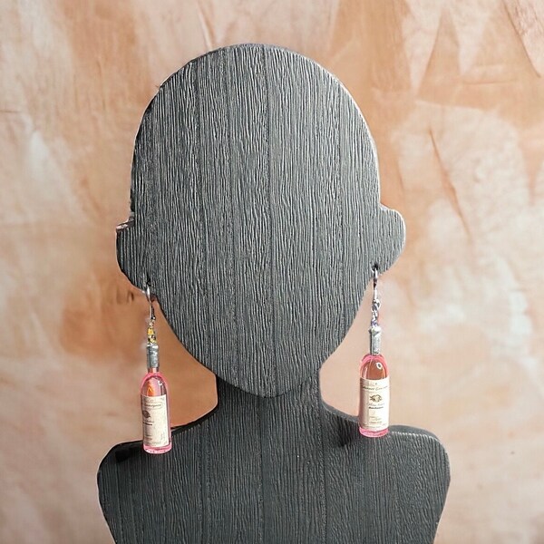 Wine bottle dangle earrings