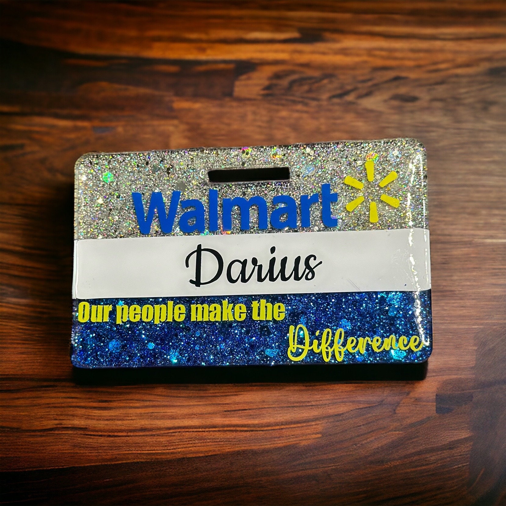 Walmart Glitter Name Badge 