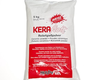 Keraflott Reliefgießpulver, Keramikpulver zum Gießen, 5 kg im Beutel, Gießmasse von HobbyFun