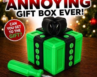 3Dプリント製、ちょっと変わったギフトボックス（クリスマス、卒業祝いに最適）*ドライバー付き*