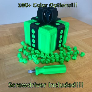 3D-geprinte vervelende geschenkdoos, kerstmis, afstudeercadeau *schroevendraaier inbegrepen*