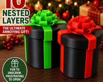 Boîte cadeau agaçante à vis imbriquées pour Noël, un anniversaire, une remise de diplôme ou toute autre occasion - Impression 3D