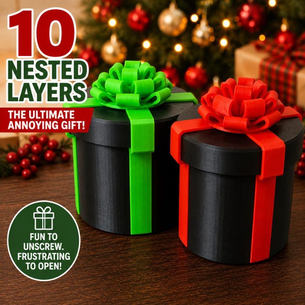 Nested Screw Annoying Gift Box for Christmas, Birthday, Anniversary, Graduation, or Any Other Occasion  3D Printed