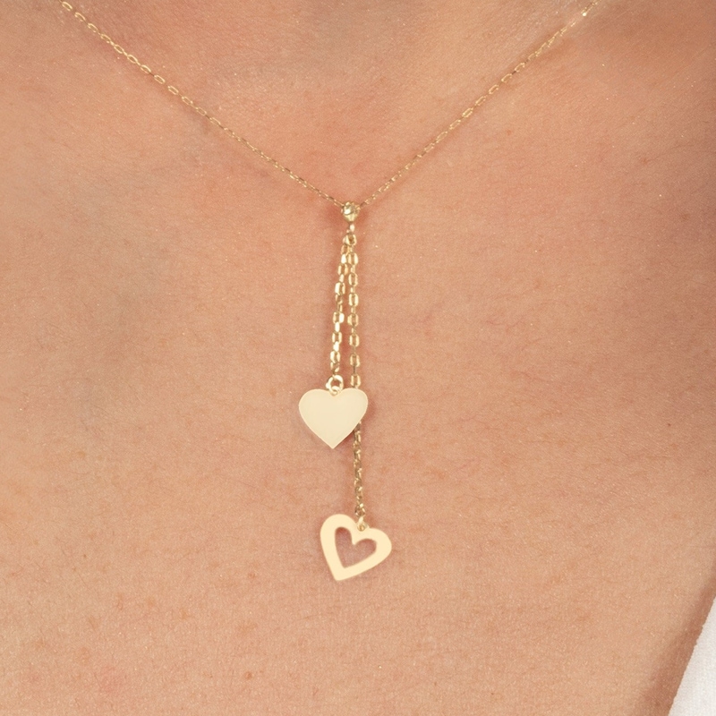 Double Layer Heart and Flower Necklace