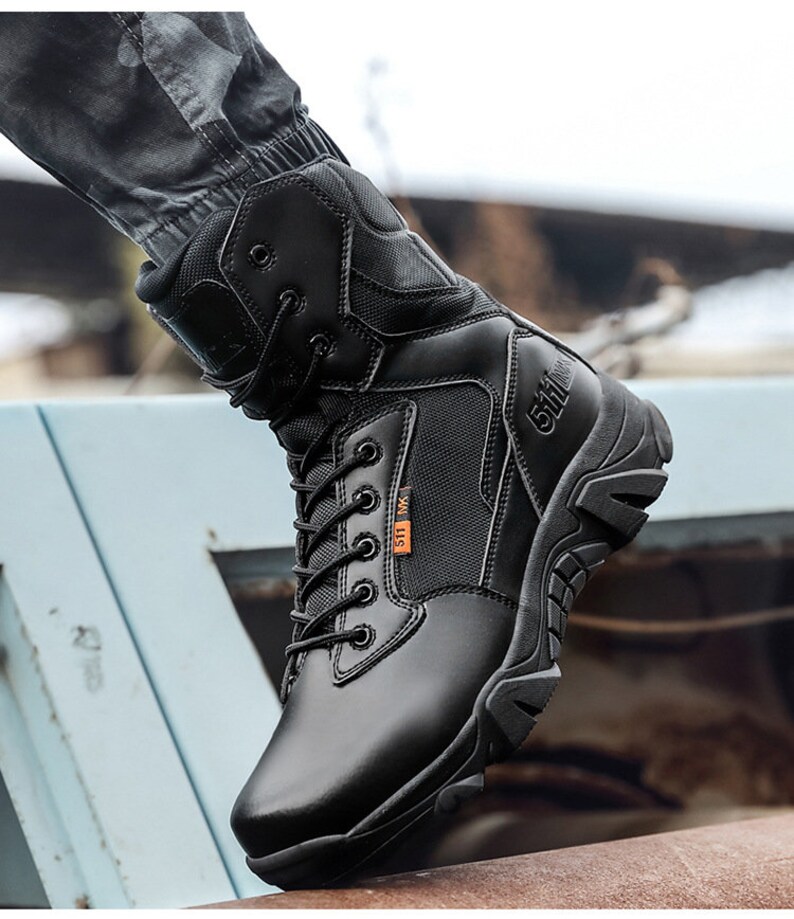 High Quality Military Leather Combat Boots for Men Army Boots Etsy