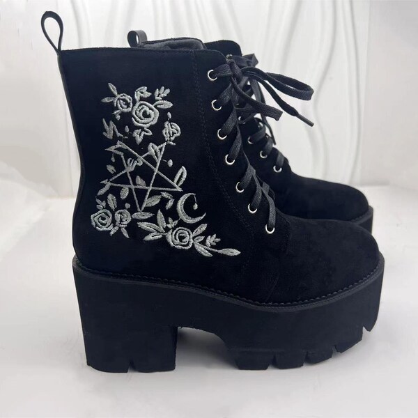 Pentagram Gothic Witch Canvas Shoes