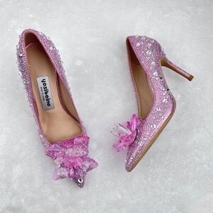 Cinderella Shoes Rhinestone High Heels Women Pumps Pointed Toe Woman ...