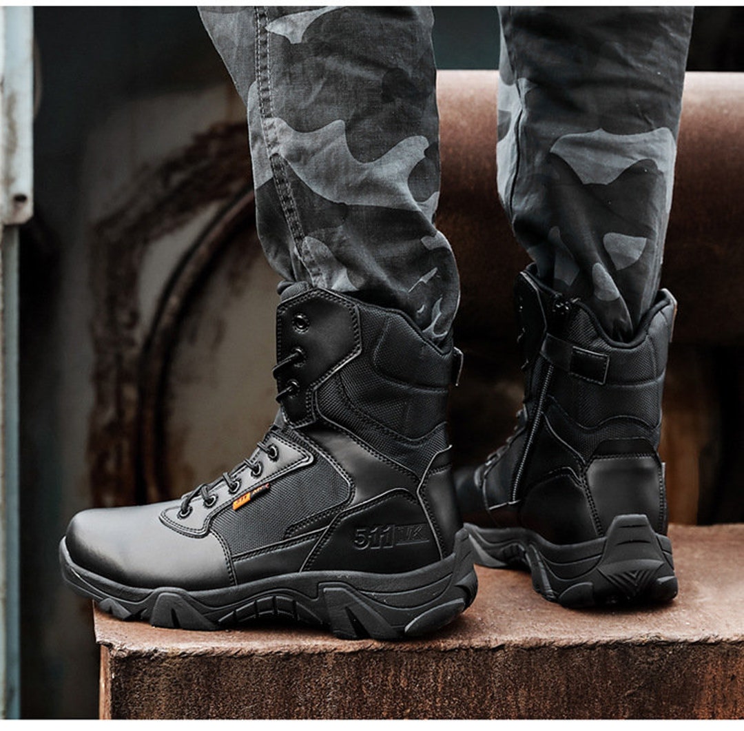 High Quality Military Leather Combat Boots for Men Army Boots - Etsy