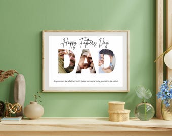 Benutzerdefinierte Fotocollage zum Vatertag - Digitaldruck für Papa, Papa Wandkunst, personalisiertes Vatertagsgeschenk, herunterladbare Grafik