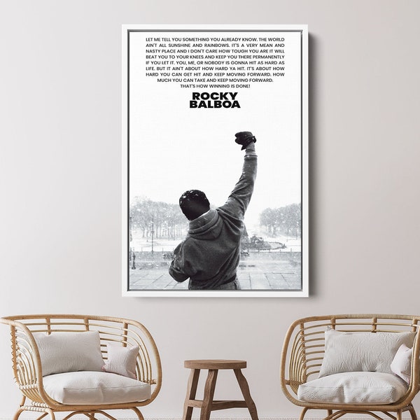 Rocky Balboa Quote Inspirational Canvas | Movie Motivational Canvas | Famous People Canvas | Valentine's Day Gift For Him | Couple Gift