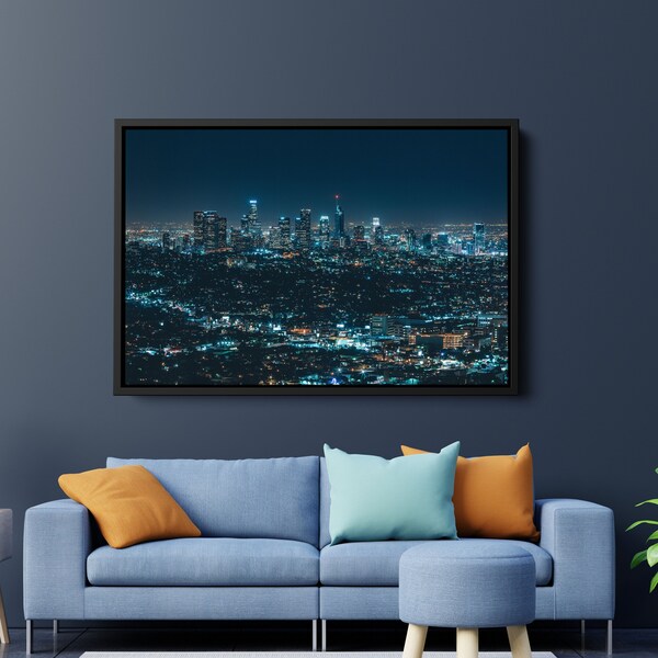 City Lights Canvas|City Night|Cityscape Canvas|Landscape Canvas|City Lights Modern Art|City Silhouette|Night Time City Lights|New Year Gift