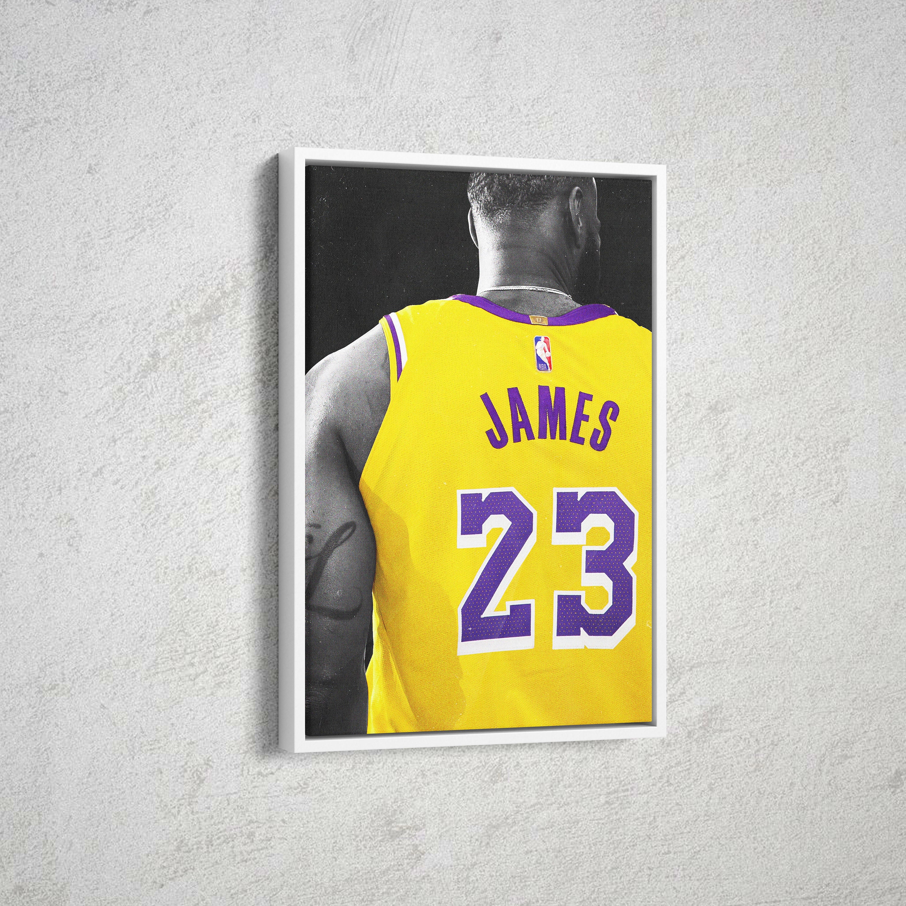 Lakers Lebron James #23 Adult XL Nike Tee Yellow Purple T Shirt NBA  Basketball