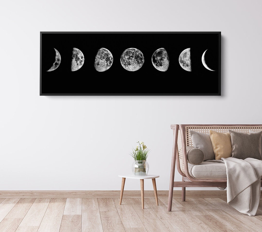 The Phases of the Moon Canvas Wall Art Nature Canvas Wall Art Modern Art Canvas Moon Phases