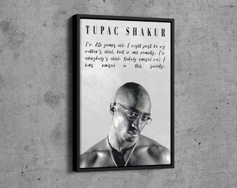 Tupac Shakur Kunst Leinwand - Tupac Shakur Motivationszitate Kunst Leinwand / gedrucktes Bild Wand Kunst Dekoration POSTER oder CANVAS BEREIT zum Aufhängen Geschenk