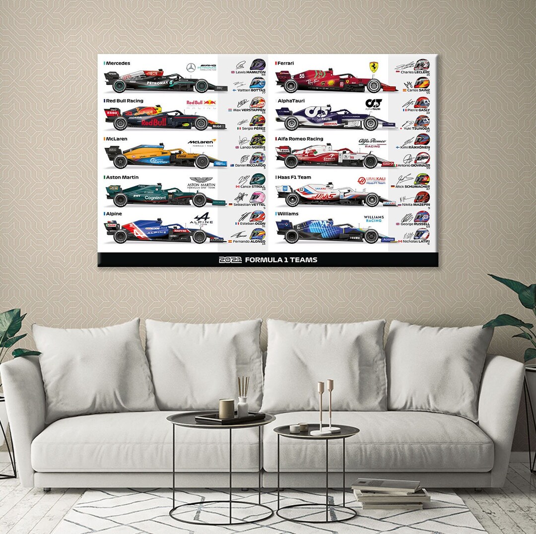 Formula 1 Canvas Wall Art 2021 Formula 1 Teams 2021 F1 Teams and