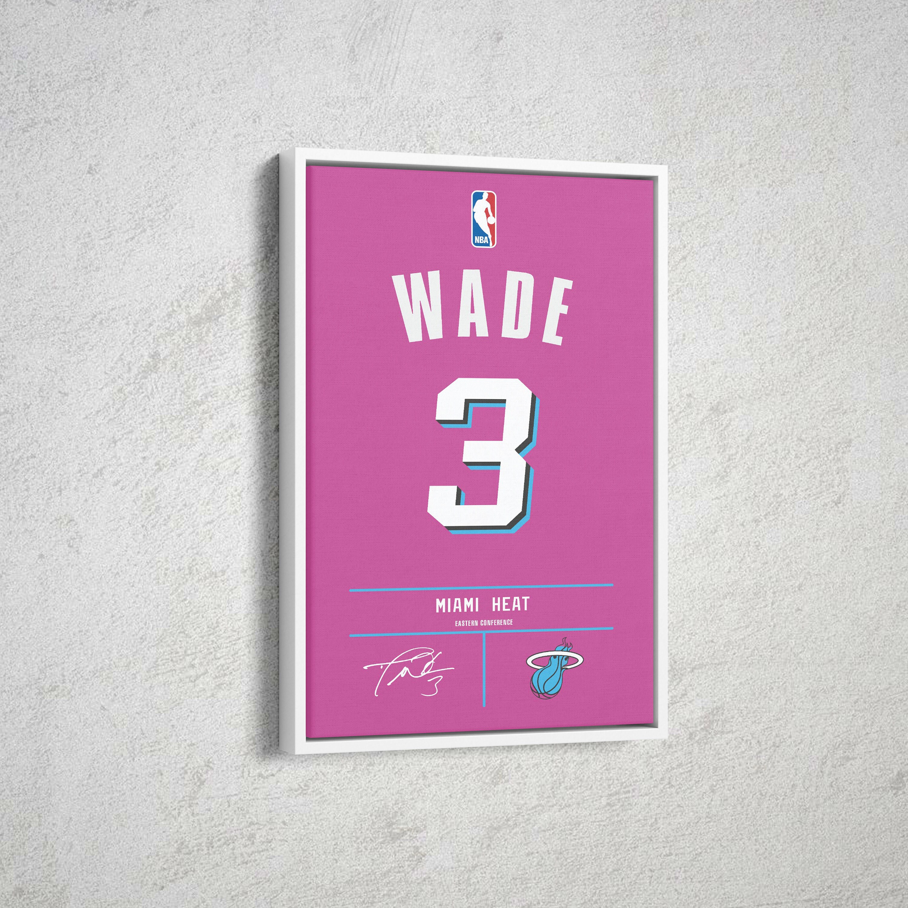 Dwayne Wade Miami Heat NBA Autographed Signed Jersey XL COA Vice Color Pink  Blue