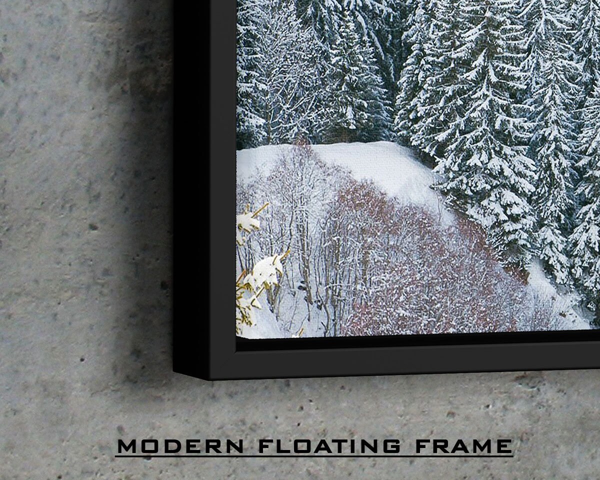 Train on Viaduct in Snowy Forest Canvas Nature Canvas Wall Etsy