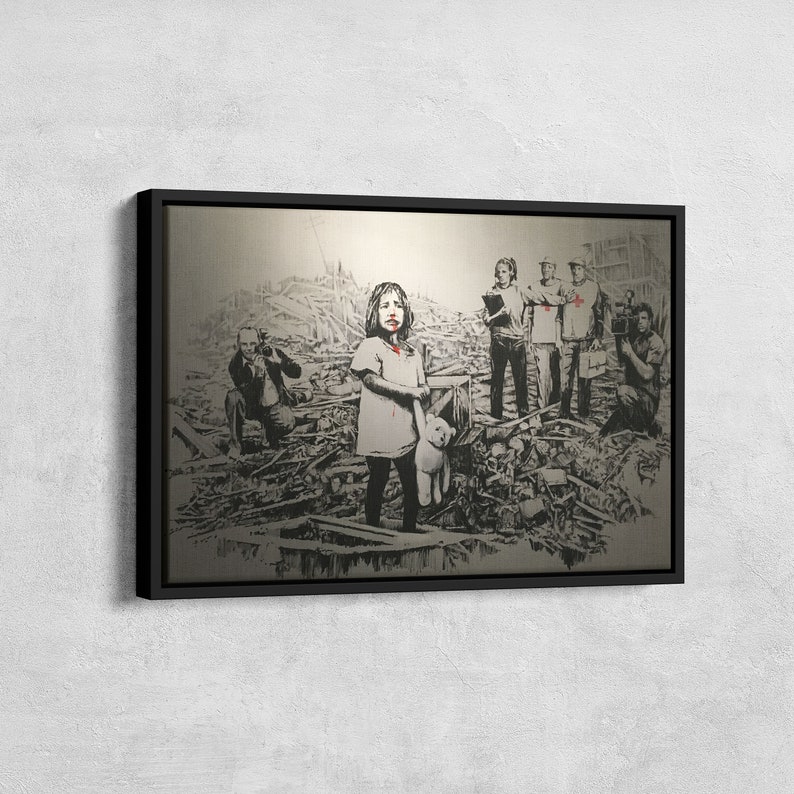 Banksy Canvas Wall Art Banksy Media at War Banksy Street Etsy