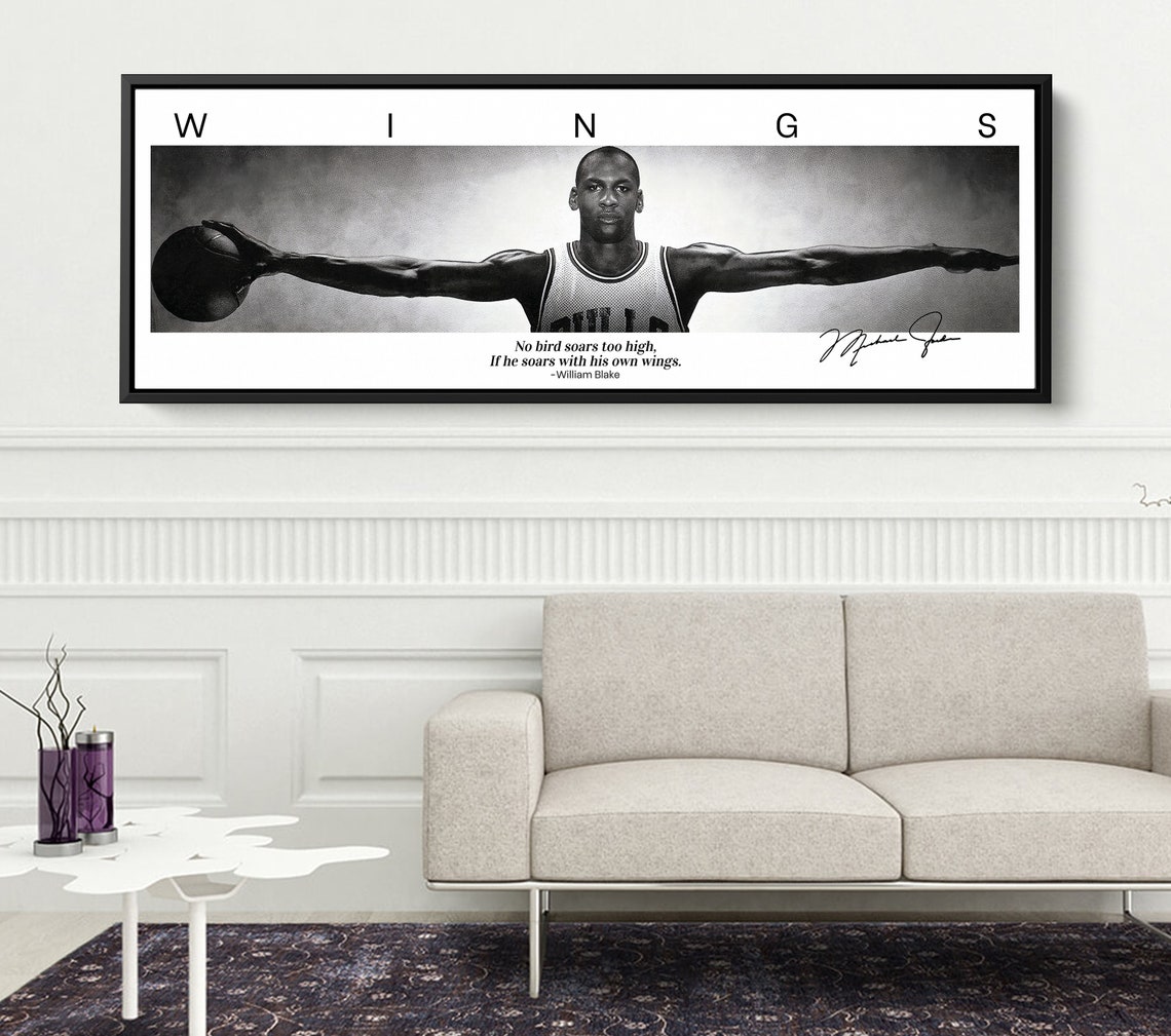 Michael Jordan Canvas Wall Art jordan Wings Basketball All Etsy