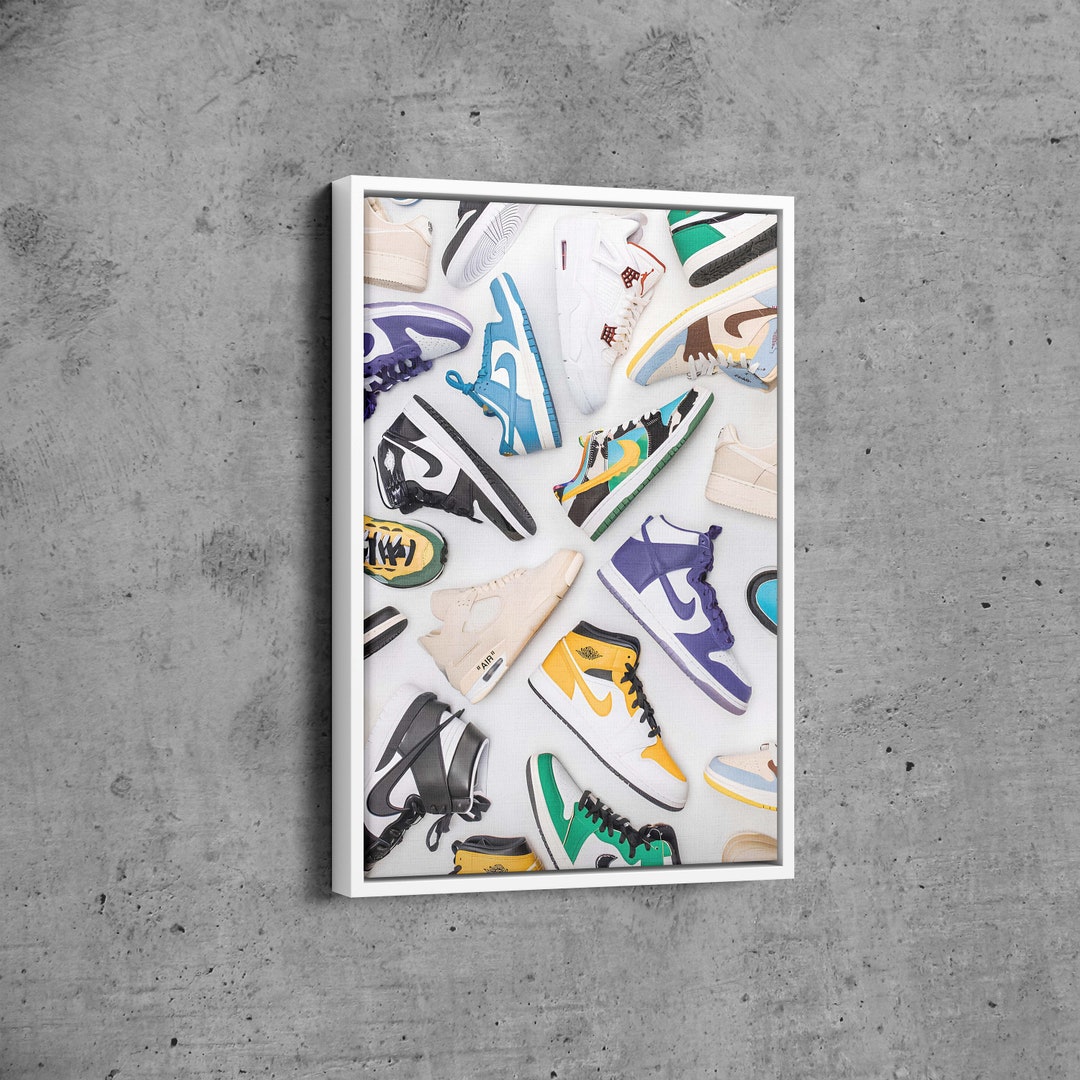 Air Jordan Sneaker Canvas Art, Jordan Shoes Rolled Canvas, Air Jordan