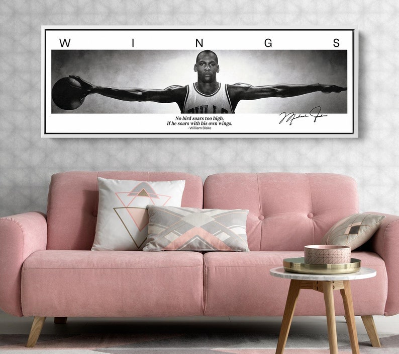 Michael Jordan Canvas Wall Art jordan Wings Basketball All Etsy