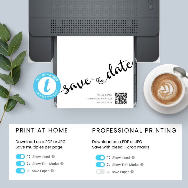 Printable Save the Date With QR Code QR Code Save the Date Etsy UK