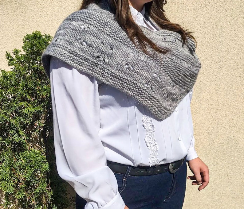 KNITTING PATTERN Easy Knit Shawl Asymmetrical Shawl Pattern Easy