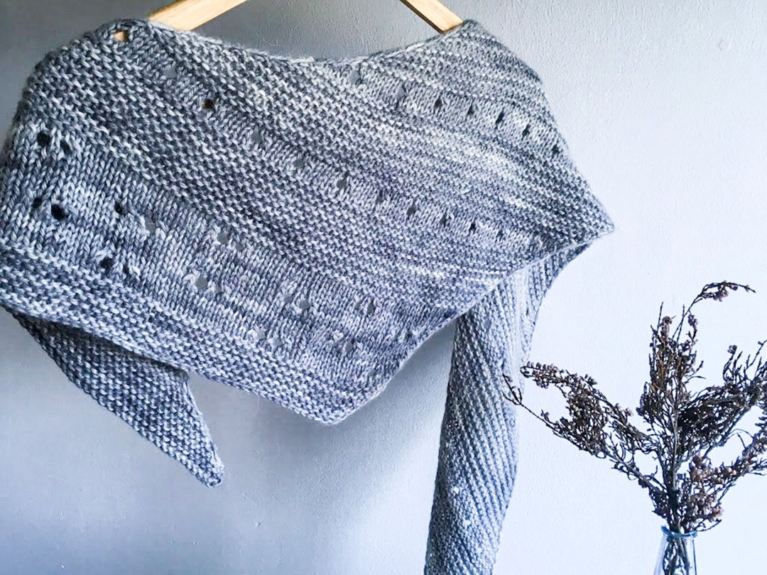 KNITTING PATTERN Easy Knit Shawl Asymmetrical Shawl Pattern Easy