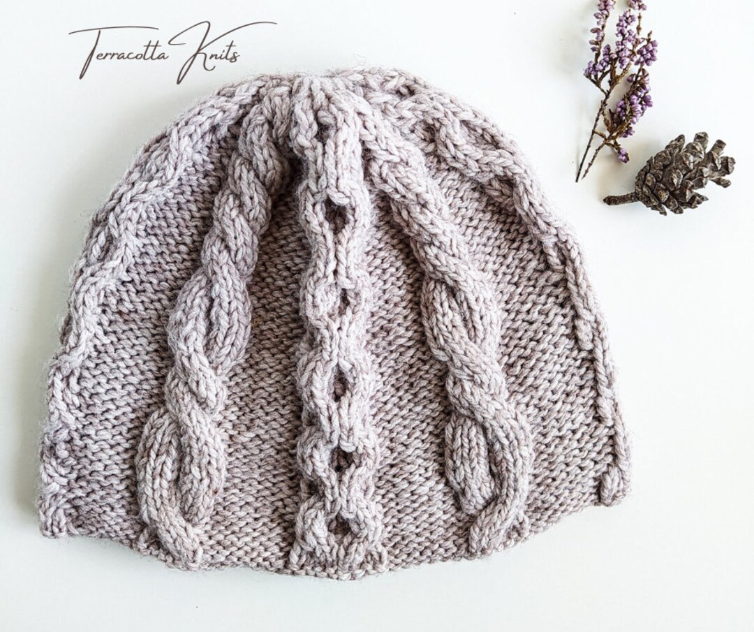KNITTING PATTERN - Cable Knit Hat Pattern - Chunky Hat Beanie ...