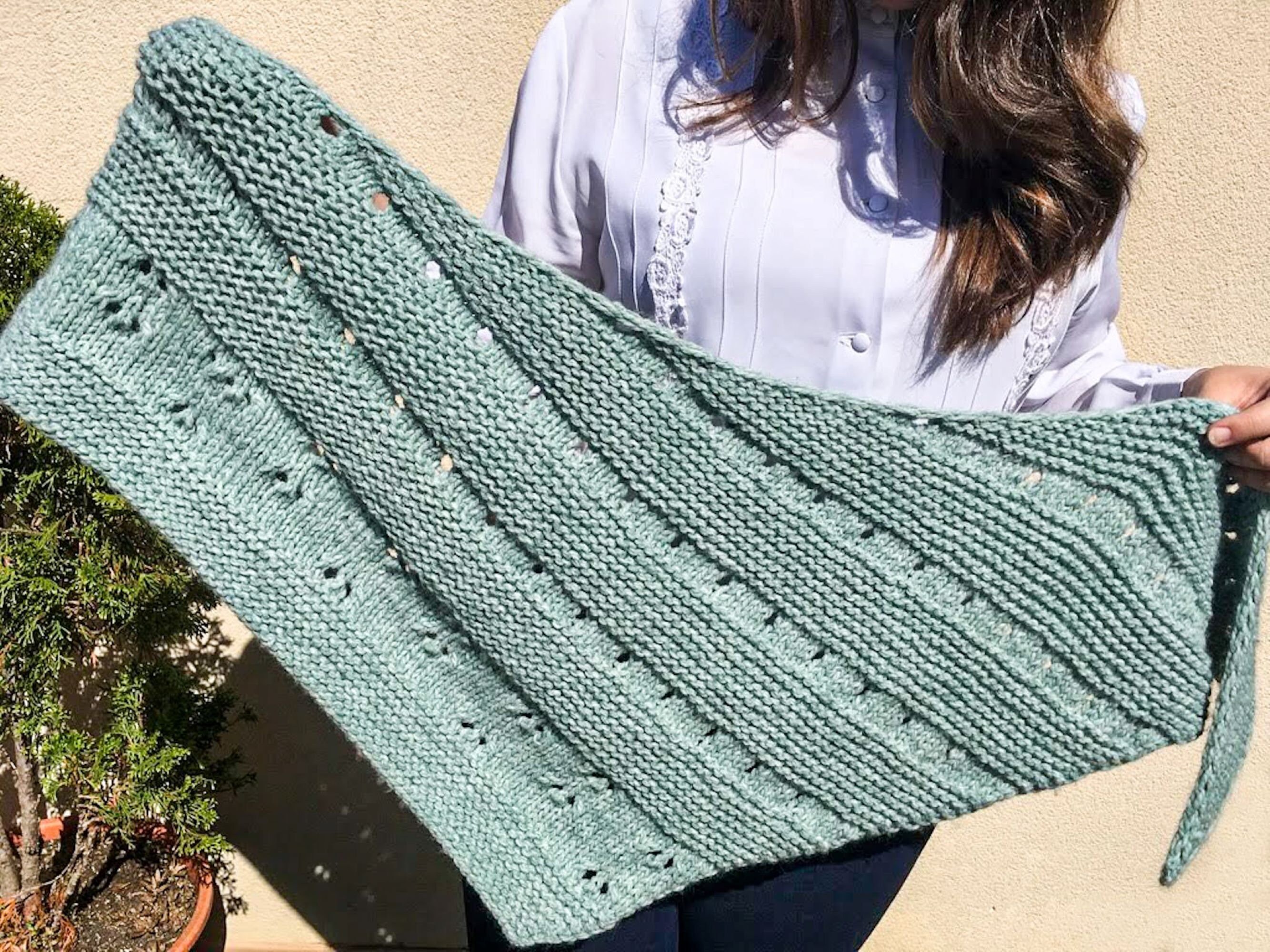 KNITTING PATTERN Easy Knit Shawl Asymmetrical Shawl Pattern Easy