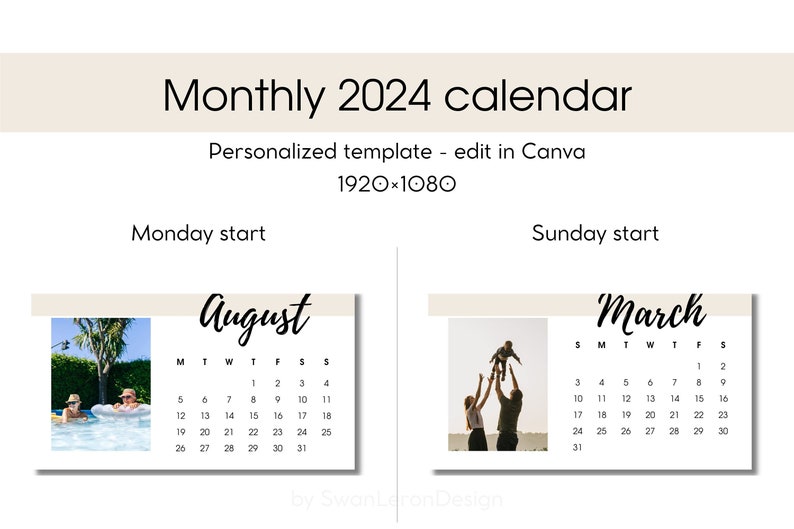 A Personalized Calendar for 2024 Etsy