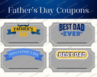 Printable Father’s Day Coupons | Fun Gift for Dad from Kids | Instant Download | DIY Father’s Day Gift