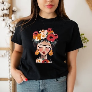 Frida Kahlo T-Shirt Frauenpower Frauen Damen Mädchen Oberteil Top Bild 5