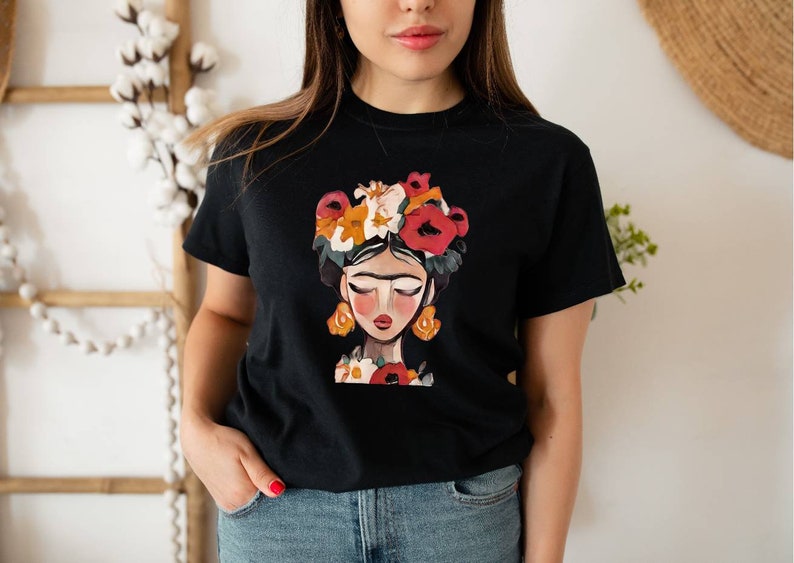 Frida Kahlo T-Shirt Frauenpower Frauen Damen Mädchen Oberteil Top Bild 5