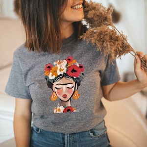 Frida Kahlo T-Shirt Frauenpower Frauen Damen Mädchen Oberteil Top Bild 6