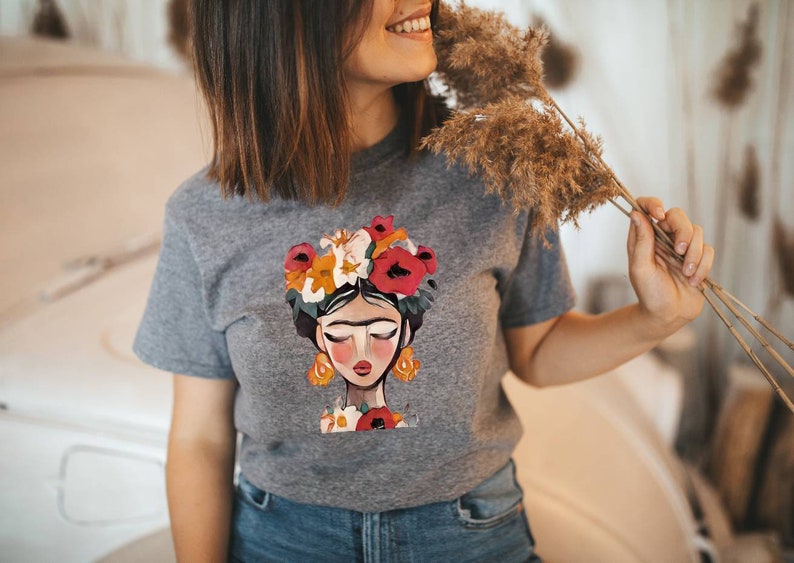 Frida Kahlo T-Shirt Frauenpower Frauen Damen Mädchen Oberteil Top Bild 6