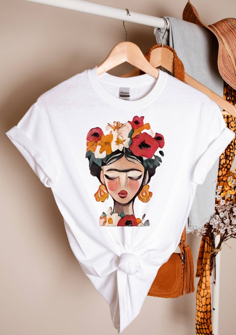 Frida Kahlo T-Shirt Frauenpower Frauen Damen Mädchen Oberteil Top Bild 1