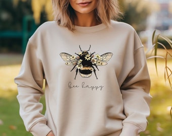 Oversize Sweatshirt bee happy