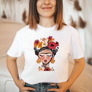 Frida Kahlo T-Shirt Frauenpower Frauen Damen Mädchen Oberteil Top Bild 3