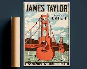 James Taylor Poster Print | Vintage Concert Poster Print | James Taylor Wall Art | High Quality Poster | Cool Poster Gift | All Sizes