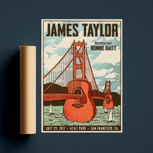 James Taylor Poster Print | Vintage Concert Poster Print | James Taylor Wall Art | High Quality Poster | Cool Poster Gift | All Sizes