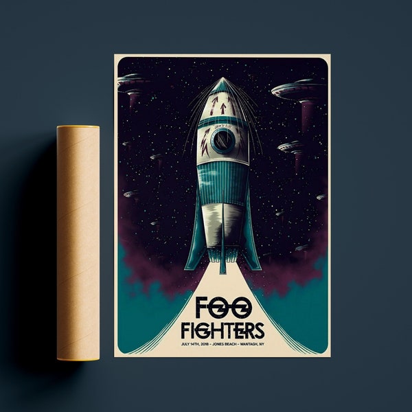 Cartel de Foo Fighters / Cartel de alta calidad / Regalo de cartel fresco / Arte de pared de Foo Fighters / Todos los tamaños